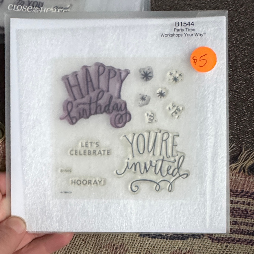 Party Time Stamp Set - Purple and Gray